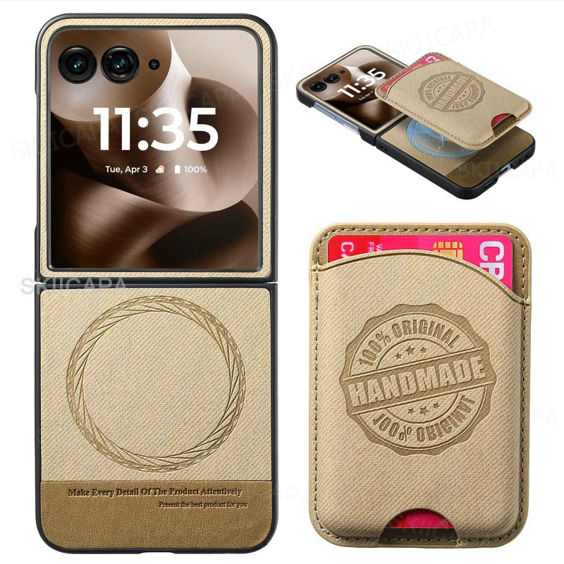 เคสสําหรับ Motorola Razr + 2024 Razr Ultra 2025 Razr 60 50 Ultra Magnetic Card Holder กระเป๋าสตางค์ PU ปกหนังกระเป๋า