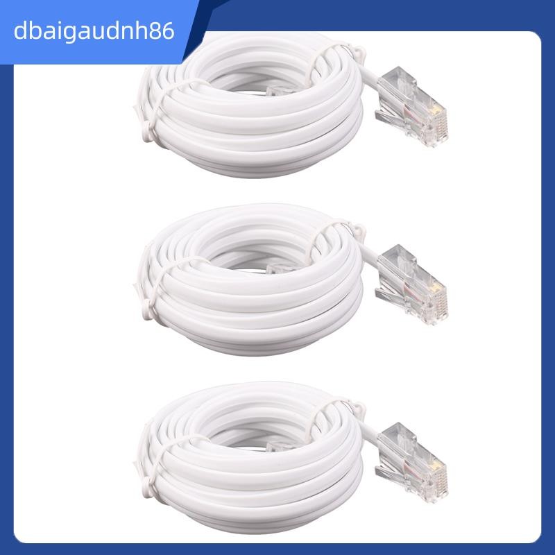 READY STOCK3X RJ11 6P4C ถึง RJ45 8P4C Modular โทรศัพท์อินเทอร์เน็ตสายต่อ 3 เมตร