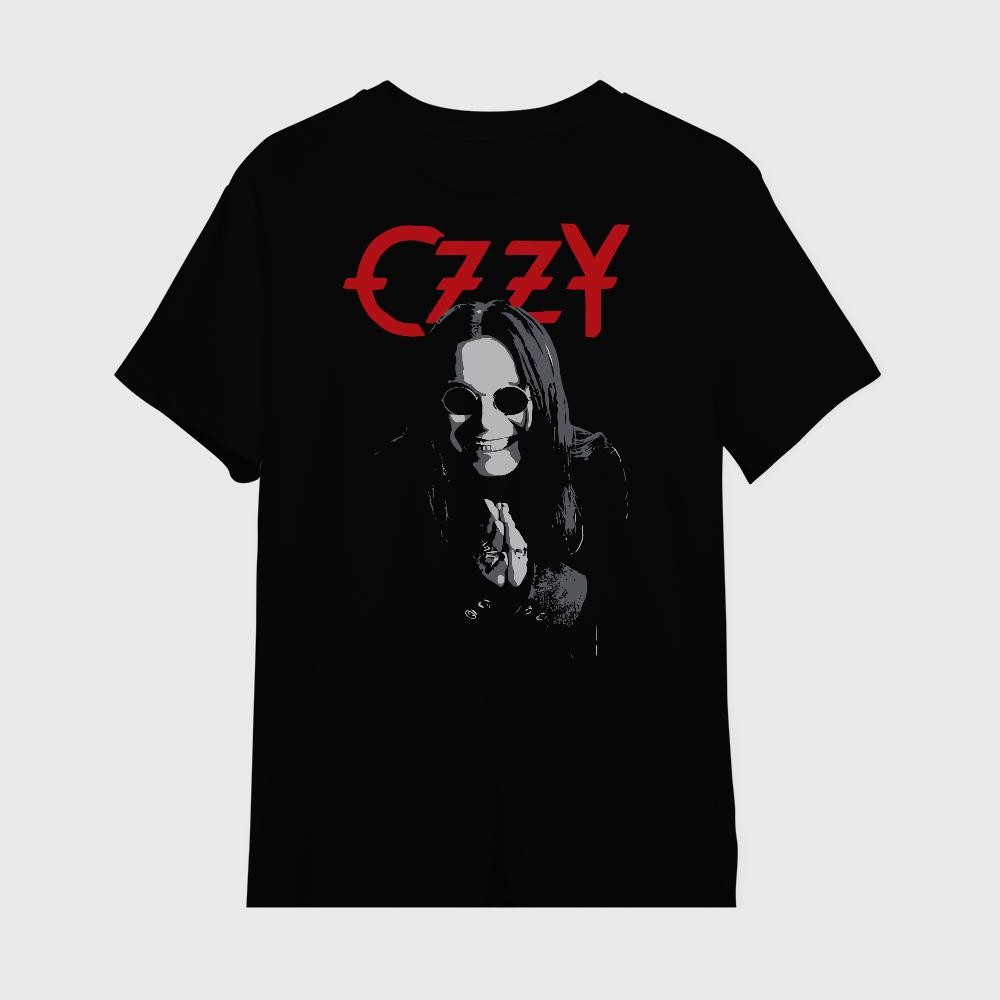 เสื้อยืดวง Ozzy Osbourne Black Sabbath Black Combed 30s