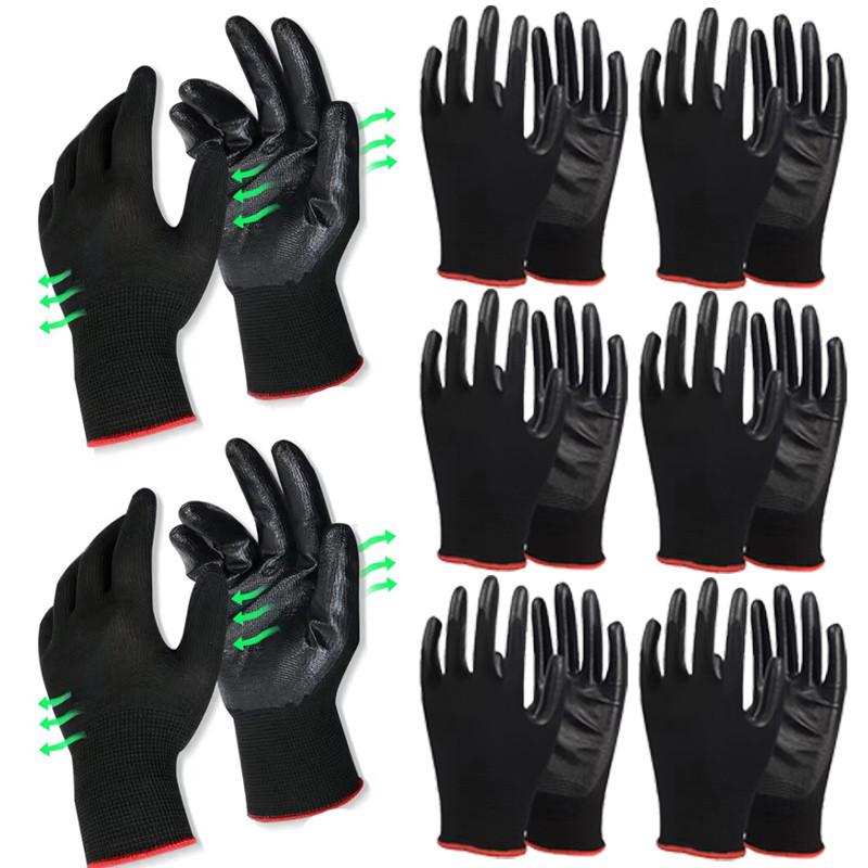 ถุงมือทํางานไนไตรล์กันลื่นทนต่อการสึกหรอ – นวมทําสวนงานบ้านระบายอากาศได้ที่สะดวกสบาย