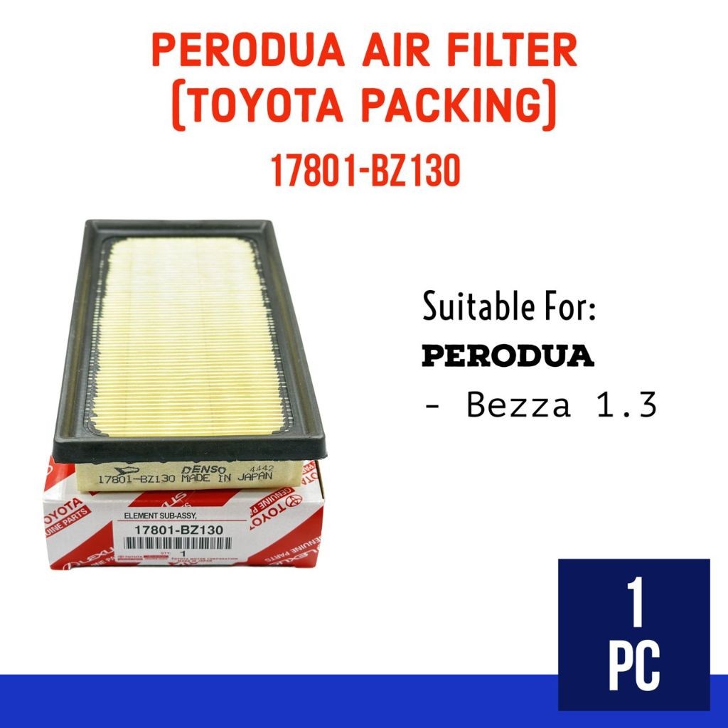 17801-BZ130 AIR FILTER – PERODUA BEZZA 1.3 ENGINE ENGINE AIR FILTER