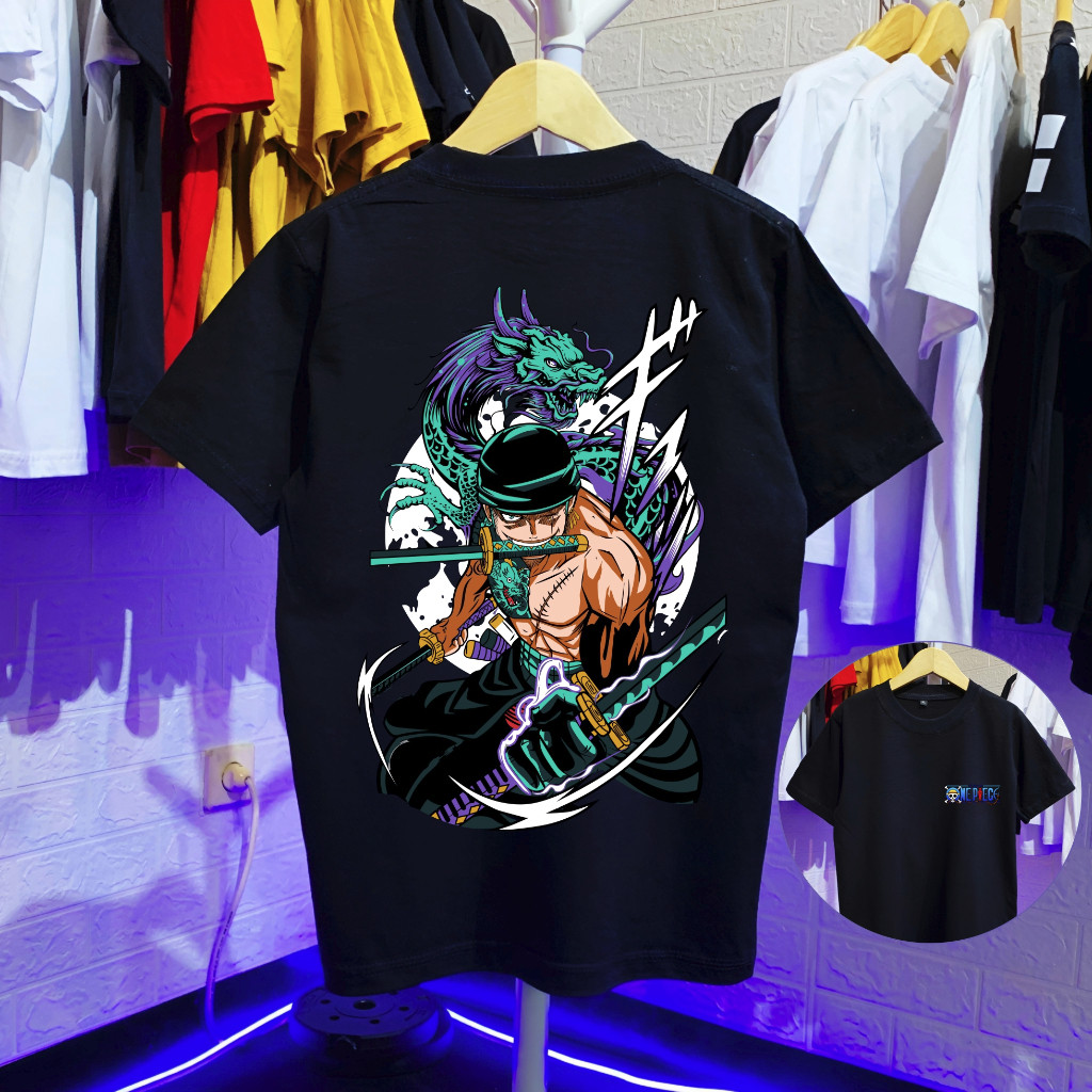Distro เสื้อยืดสําหรับเด็กผู้ชายและวัยรุ่น 1-10 ปี 30s Premium - Anime One Piece Zoro Naga