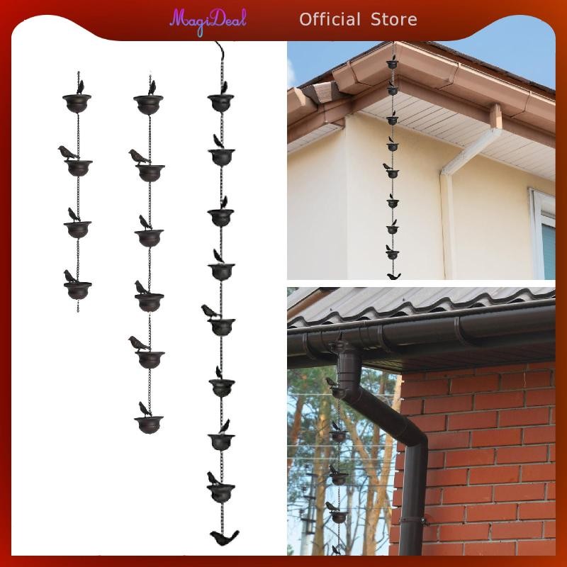 MagiDeal โซ่รางน้ํานก โซ่สะสมน้ําฝน สําหรับการใช้งานกลางแจ้ง ทดแทนสําหรับ