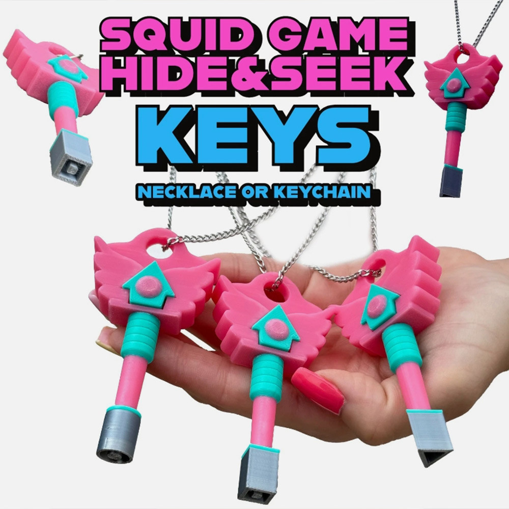 Squid Game Gonggi Keys Hide and Seek Game, 3D printed in Squid Game New Pendants