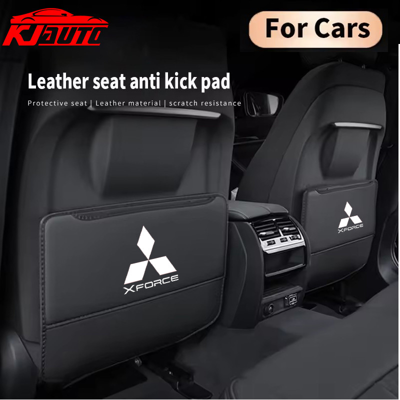 1 PC หนัง PU Mitsubishi XForce รถที่นั่งเด็ก Protector Anti-Kick Mat Pad รถที่นั่งกลับเด็กกันน้ําสําหรับ X-Force Exceed Ultimate E-x Force อุปกรณ์ตกแต่งภายใน