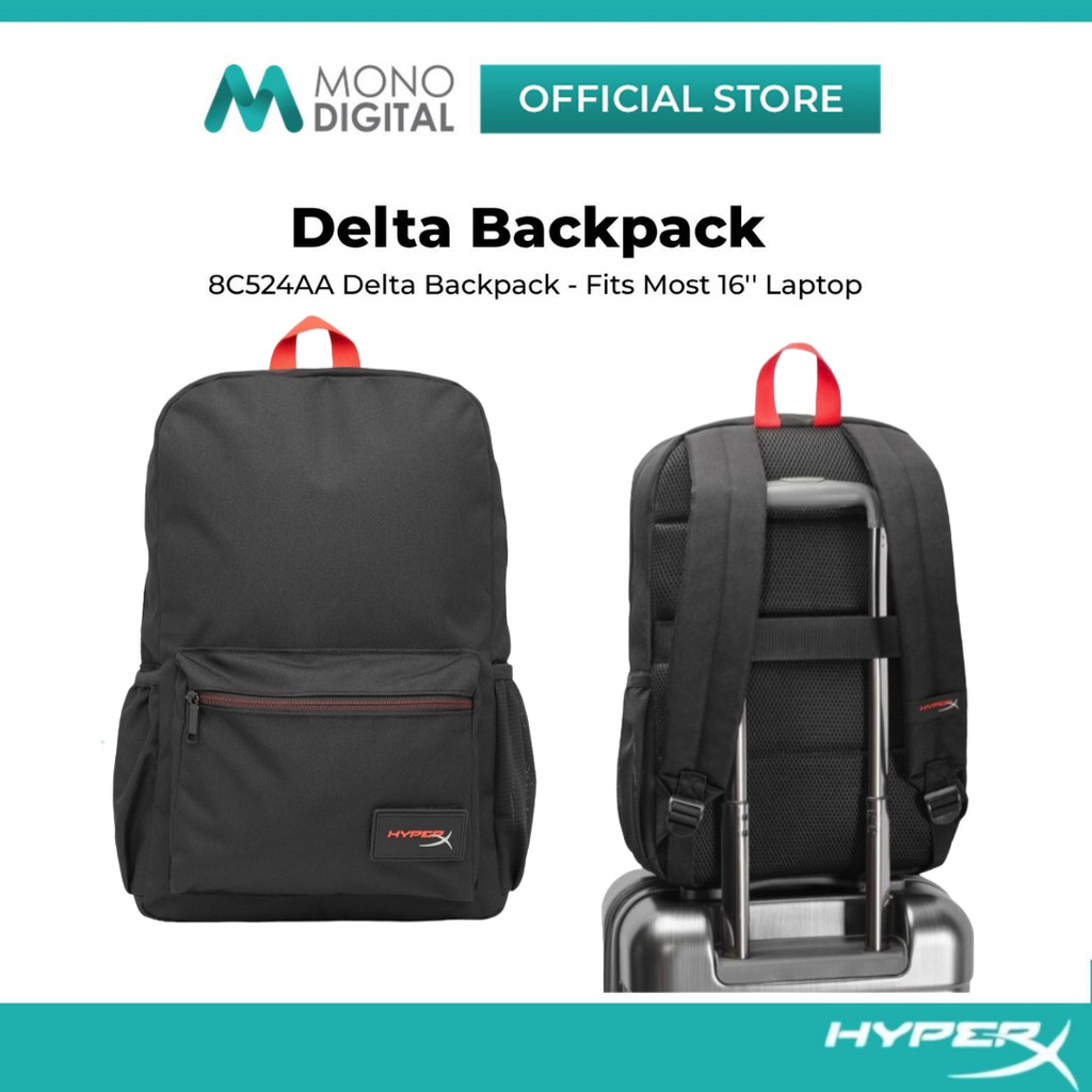 HYPER-X HYPERX DELTA GAMING BACKPACK LAPTOP BACKPACK (8C524AA) รองรับ MOST 16" แล็ปท็อปและ DURABLE &