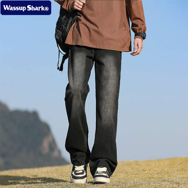 กางเกงยีนส์ baggy jeans หญิง WASSUPSHAR กางเกงยีนส์ทรงหลวมขาบาน สำหรับฤดูใบไม้ผลิและฤดูร้อน