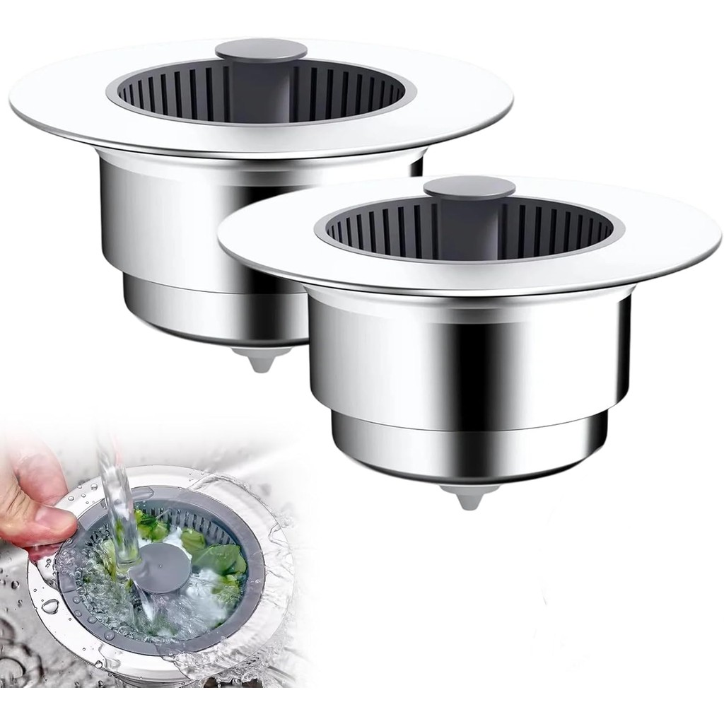 ตะแกรงกรองท่อซิงค์ 3 In 1 Sink Drain Strainer สำหรับดักเศษอาหาร กันกลิ่น และระบายน้ำ