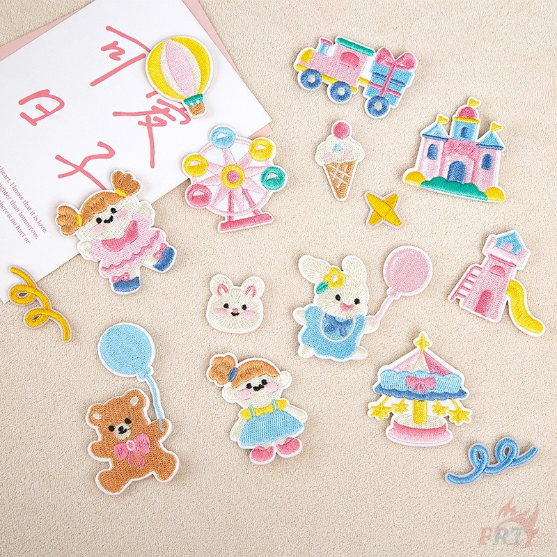 ✿ Macaron Color Amusement Park – แผ่นแปะสติกเกอร์มีกาวในตัวแสนสนุกสําหรับเด็ก ✿ 1 ชิ้น DIY เย็บบนเหล็กบนป้ายเสื้อผ้าเย็บปักถักร้อย