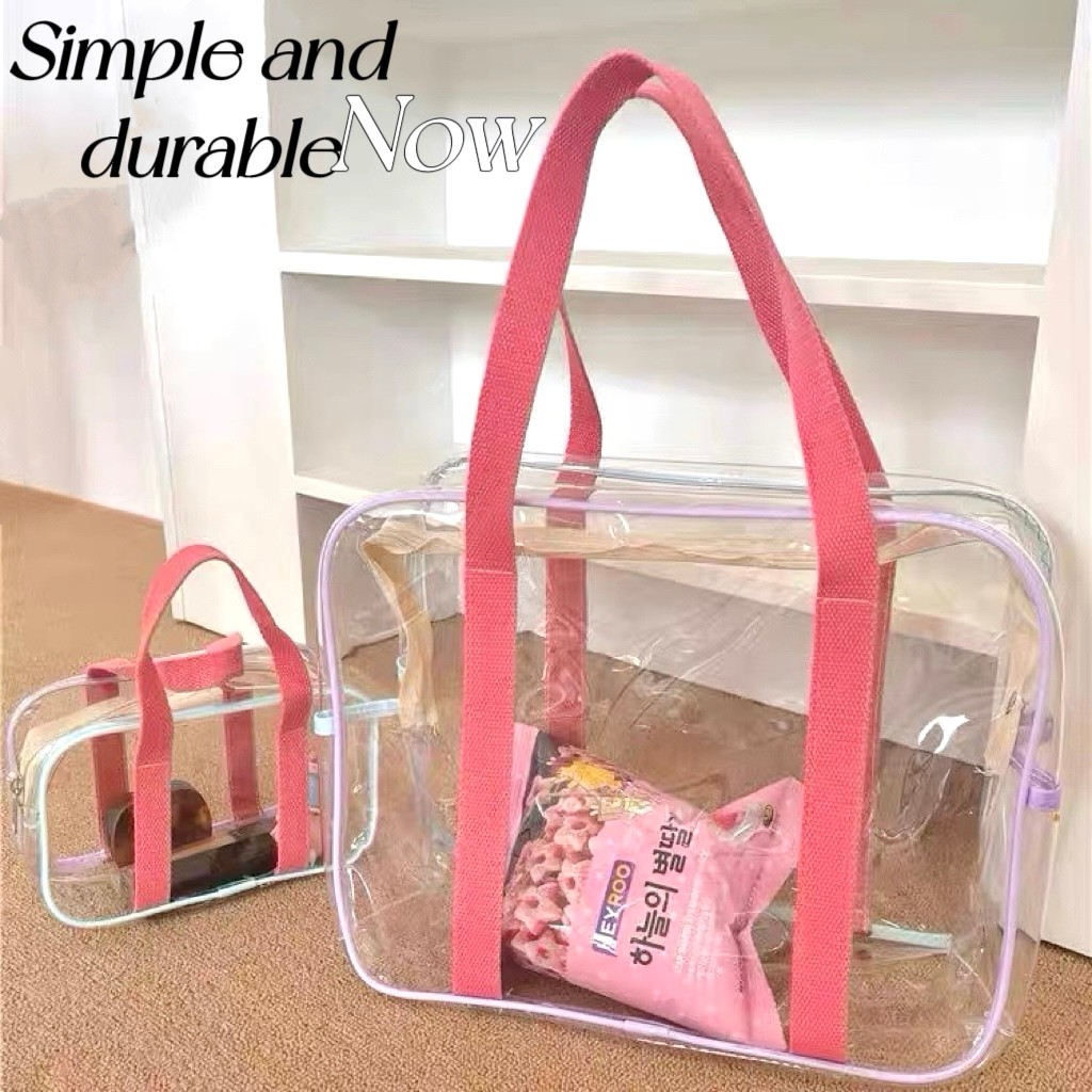 ความจุขนาดใหญ่ กระเป๋าใส กระเป๋า กระเป๋าสะพาย กระเป๋าชายหาด PVC กันน้ำ INS Hiday