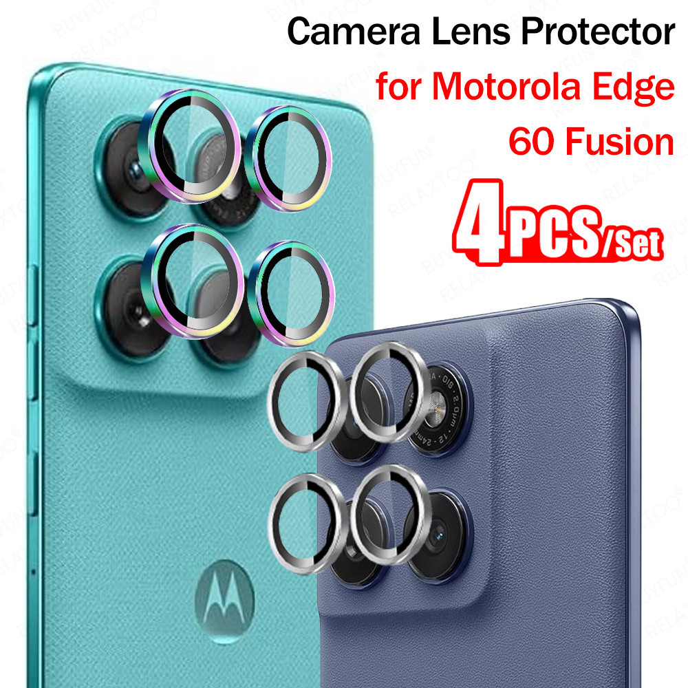 4 ชิ้นสําหรับ Motorola Edge 60 Fusion แหวนเลนส์โลหะป้องกันกล้อง Moto Edge 60 Edge 60 Pro กระจกป้องกั