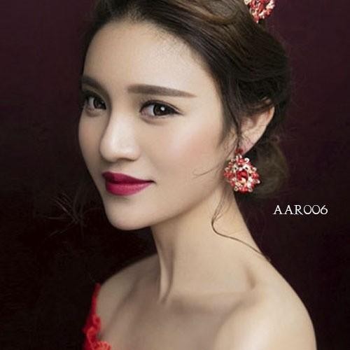 MERAH Red Pearl Wedding Accessories ต่างหูผู้หญิง AAR006