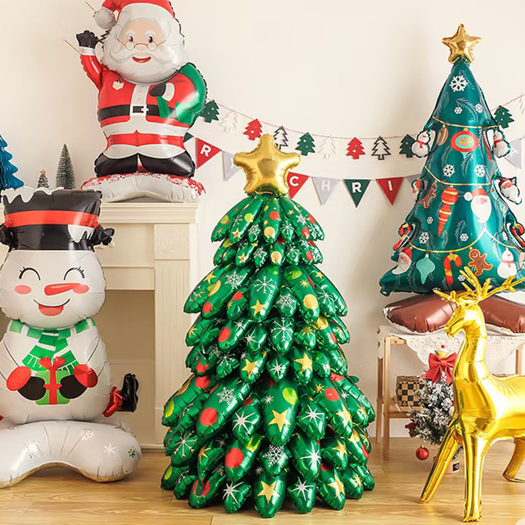 Simple Assembled ลูกโป่งอลูมิเนียมต้นคริสต์มาส - ขนาด S/L - ต้นคริสต์มาสเป่าลมสีเขียวคลาสสิกพร้อมไฟ LED - รูปที่ 3