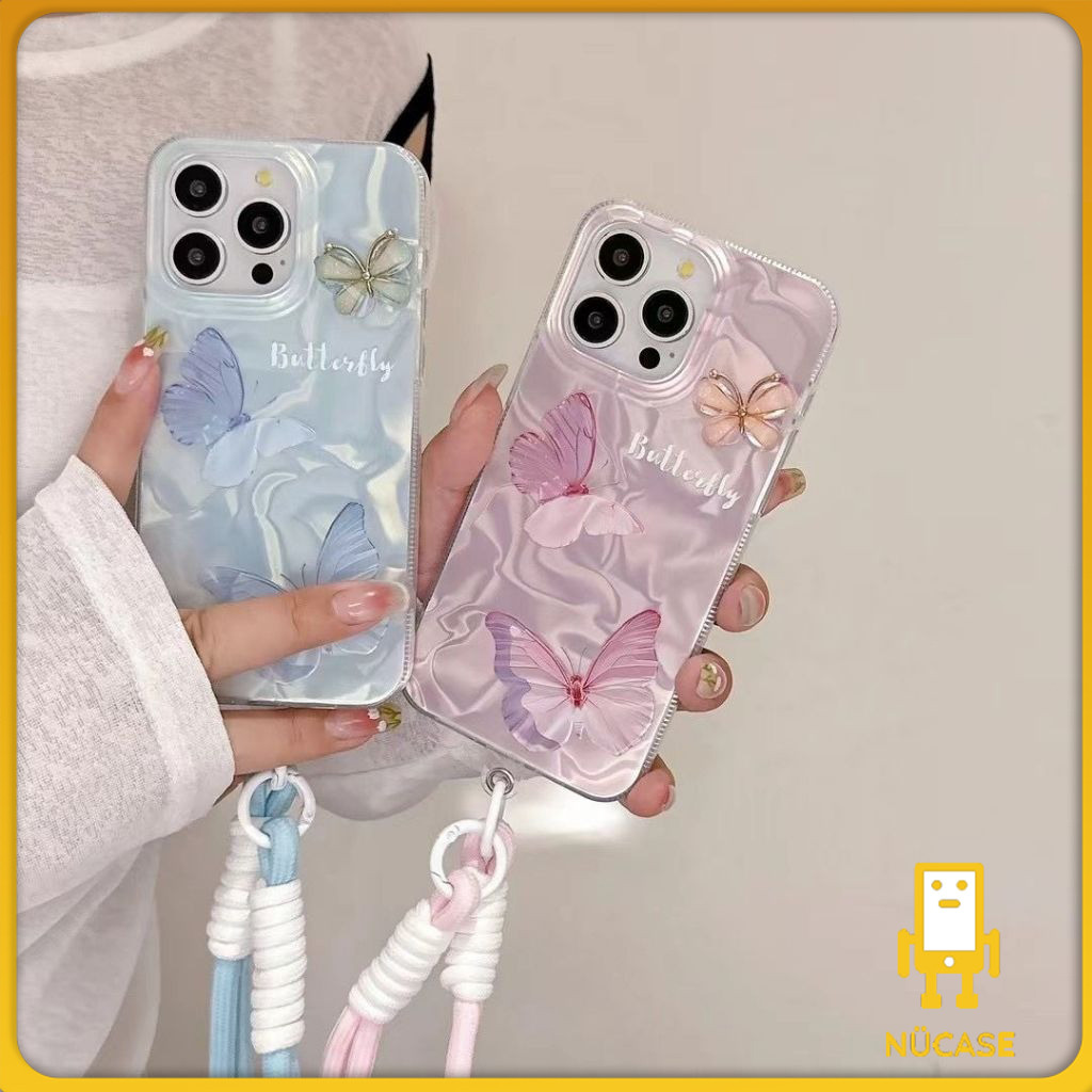 ปลอกหุ้ม สำหรับ IPhone 11 13 15 12 14 Pro Max 6 6S 7 8 15 14 Plus X XR XS MAX 7 8 SE 2020 เป็นฝัน หวาน สวย ผีเสื้อ เคส