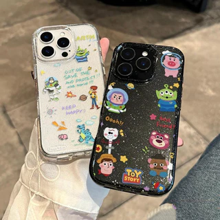 เคส iPhone 16 Pro Max iPhone 11 เคสใสแบบแวววาว TPU นุ่มสีสันสดใส การ์ตูนสุดหล่อสีสันสดใส Compatible