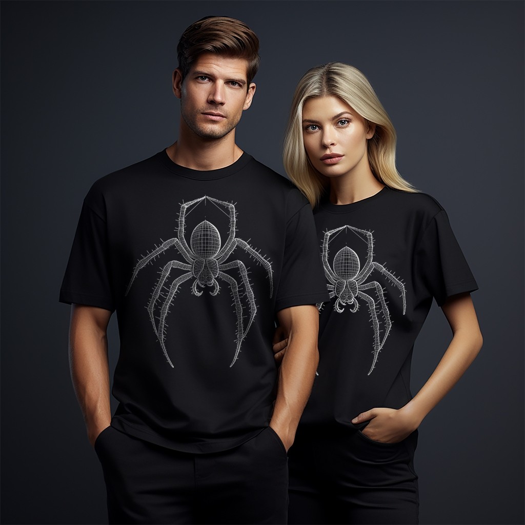 จัดส่ง 24 ชั่วโมง 100% Design 3D Spider Wireframe - เสื้อยืด Distro พรีเมี่ยมดั้งเดิม 3D Spider Wire