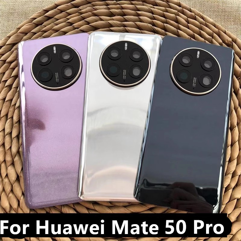 Mate50Pro ฝาหลังแบตเตอรี่สําหรับHuawei Mate 50 Proด้านหลังกระจกเปลี่ยนอะไหล่ซ่อม + เลนส์กล้อง