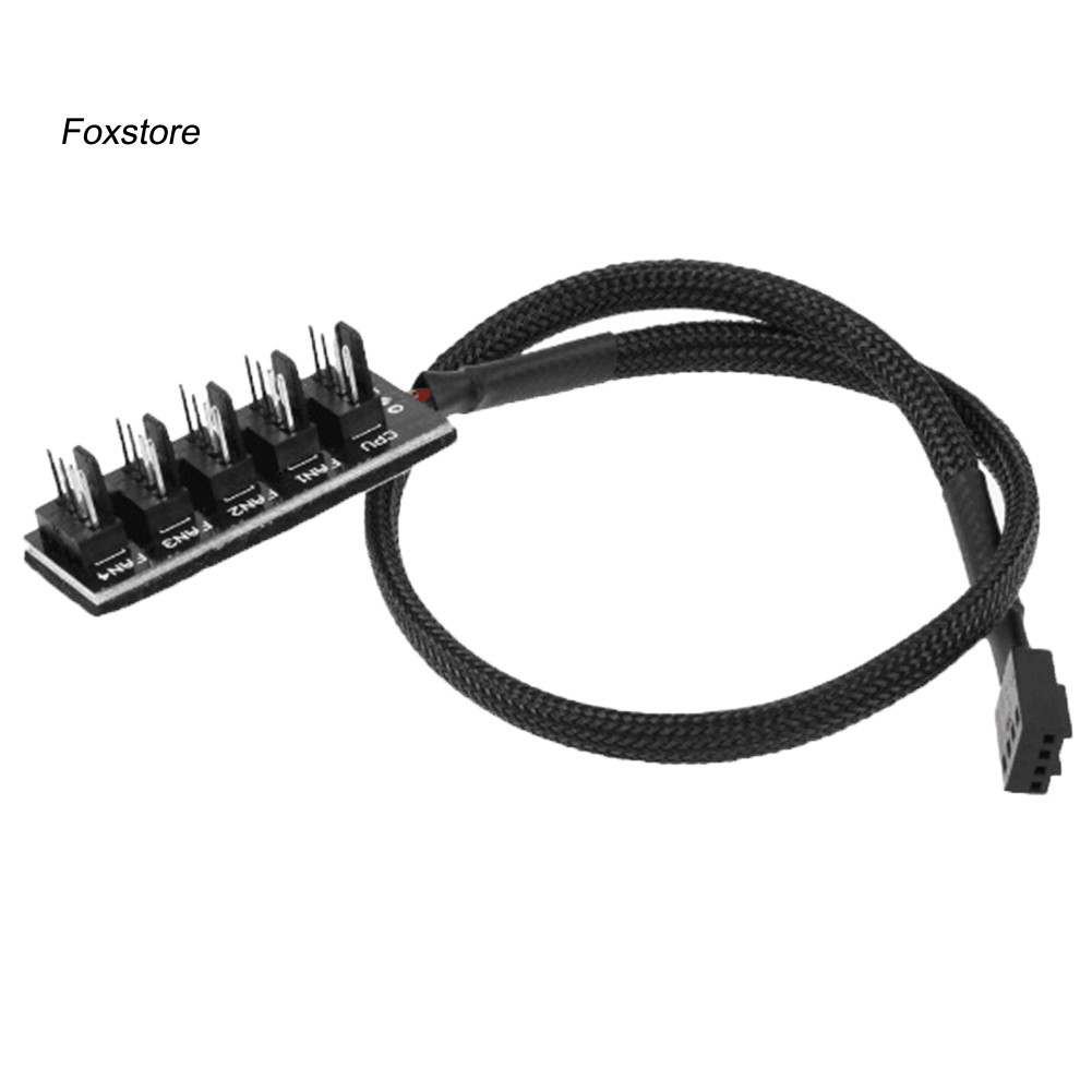 [Fx] 1 ถึง 5 4-Pin TX4 PWM CPU พัดลมระบายความร้อน Braided Power Cable Hub Splitter Adapter
