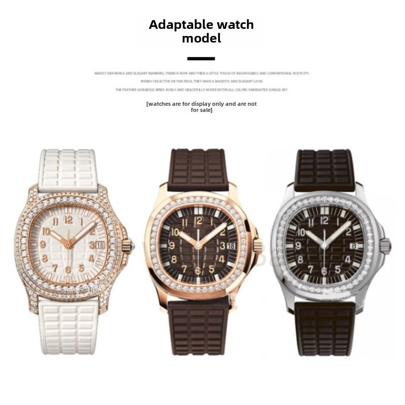 18 มม.19 มม.สายคล้องคอซิลิโคนสําหรับ Patek Philippe Aquanaut 5067A-001 Series ยางนุ่มนาฬิกาเปลี่ยนสร้อยข้อมือ - รูปที่ 5