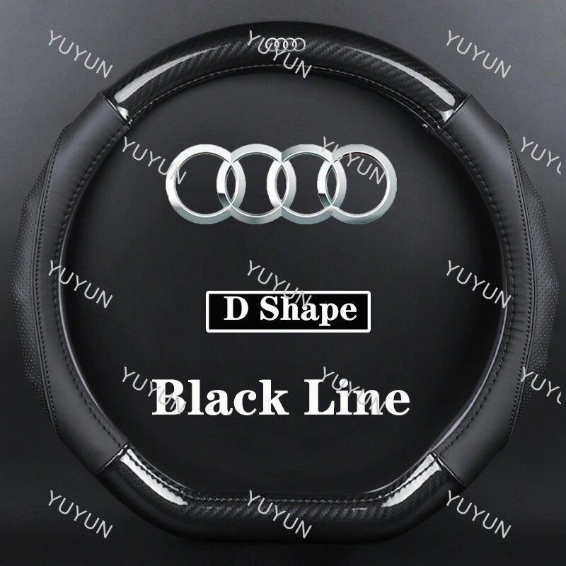 YY สําหรับ Audi คาร์บอน Fibre หนังพวงมาลัยรถสําหรับ Q2 Q3 Q5 Q7 Q8 R8 A1 A3 A4 A5 A6 A7 A8 S4 S3 S5 