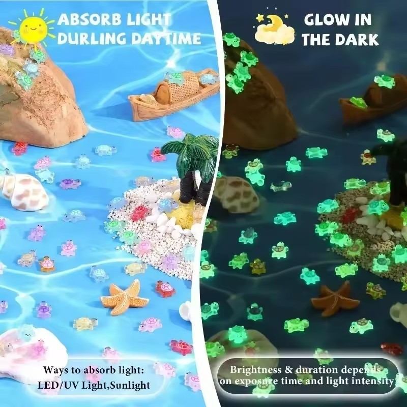 โมเดลเต่าเรืองแสงขนาดเล็ก - สําหรับไมโครภูมิทัศน์และตกแต่งเล็บ DIY - อะคริลิค - รูปที่ 5