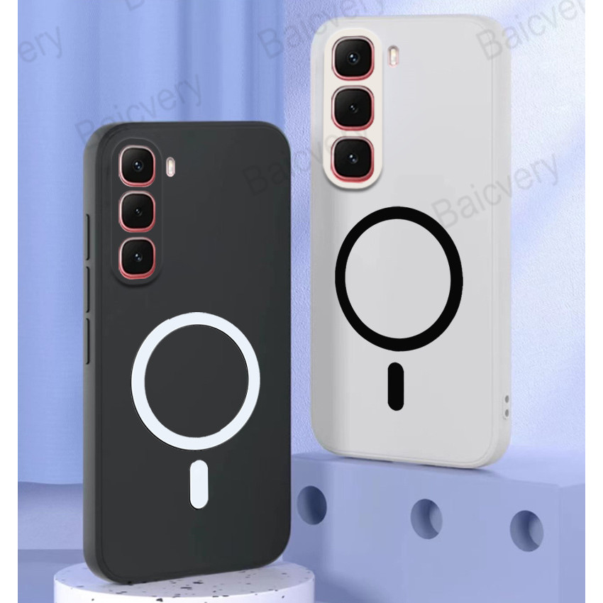 สําหรับ Infinix Hot 60 4G / 60 5G / 60i / 60 5G+ / 60 Pro + Plus สีสัน Matte ฝาครอบป้องกันสติกเกอร์แม่เหล็ก