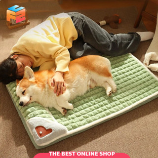 F2C ที่นอนสัตว์เลี้ยงลายสก็อต เบาะที่นอน ผ้าฝ้าย ขนาดใหญ่ ซั…