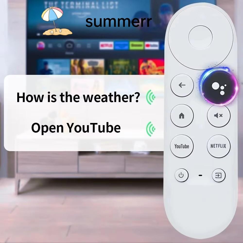 SUMMERR เปลี่ยนรีโมทคอนโทรลด้วยเสียง, 4K G9N9N สําหรับ Google Chromecast Remote, การออกแบบทดแทน Snow