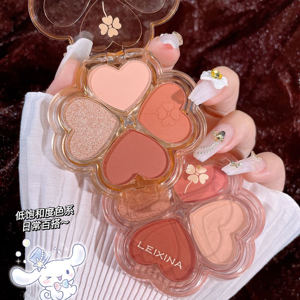 四色眼影盘大地色系哑光高光珠光闪粉提亮防水日常眼影盘新款Eye shadow quad plate earth color system matte highlight pearl20250806