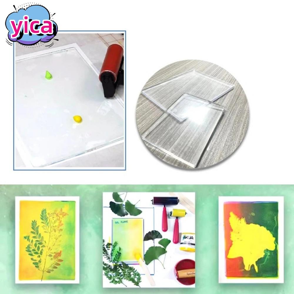 แผ่นเจล YICA, แผ่นพิมพ์เจลซิลิโคนแบบใช้ซ้ําได้, เจลใสกด Monoprinting Gel Arts Plate Printing Supplies