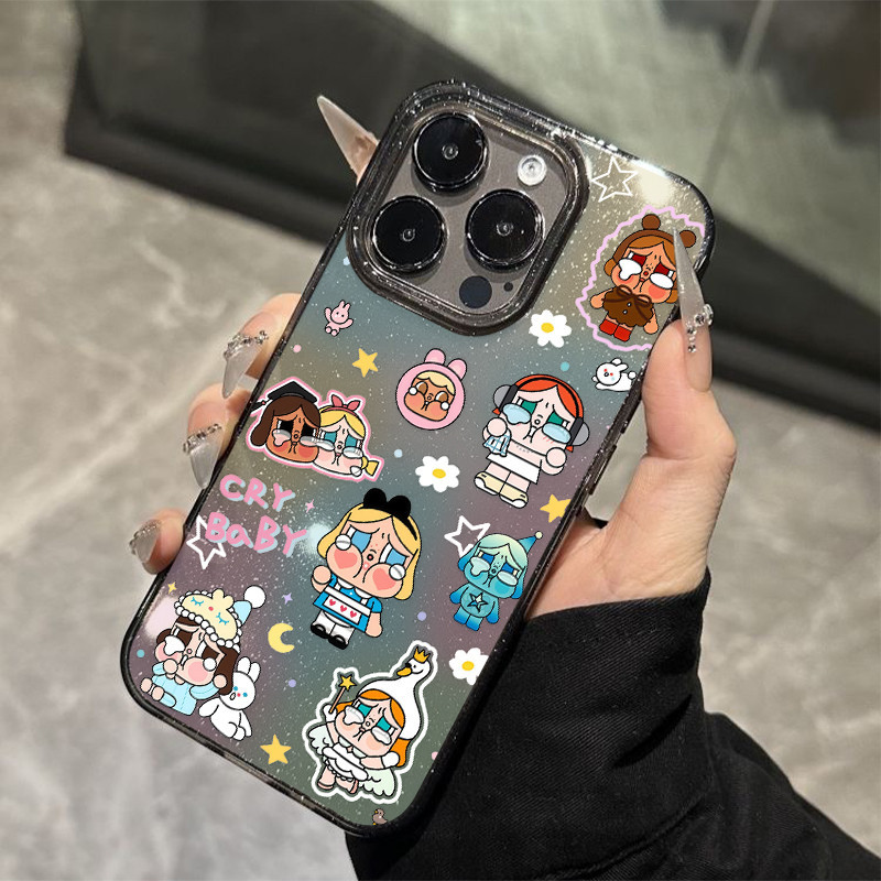 🦋Mario🦋เคสไอโฟน เคสใสกากเพชร สำหรับ iPhone 11 16 pro max 13 12 14 15 promax 7 plus  เคสใสกันกระแทก วิจิตร Flash CryBaby - รูปที่ 4