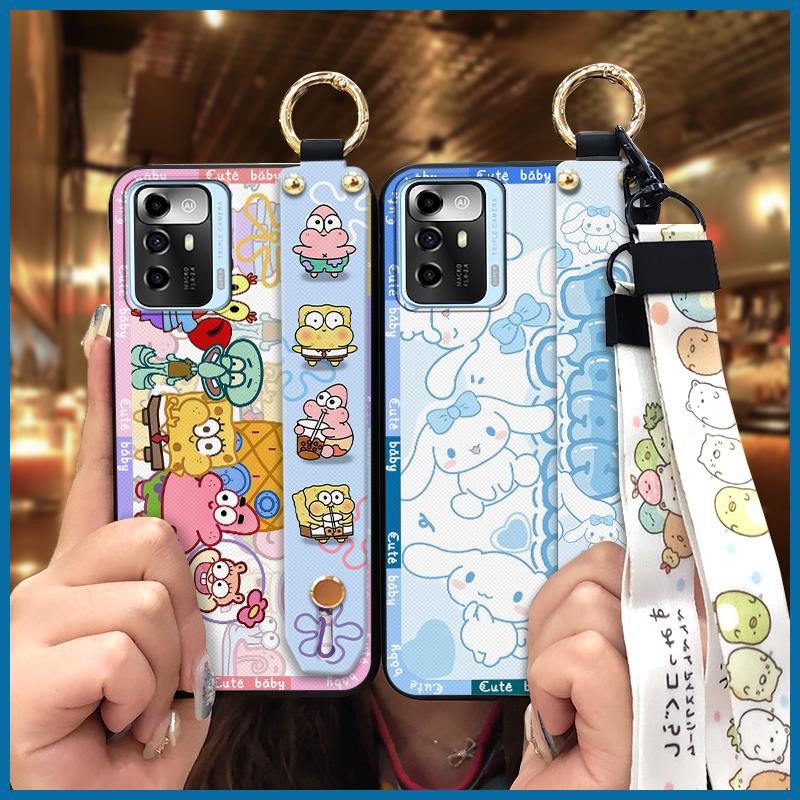 Lanyard Kickstand เคสโทรศัพท์สําหรับ ZTE Blade A72 5G แหวนป้องกันผู้ถือโทรศัพท์ฝาหลัง Anti-knock การ์ตูนทนทานนุ่มกรณีแฟชั่นออกแบบสายรัดข้อมือ Anti-ฝุ่นซิลิโคนน่ารัก