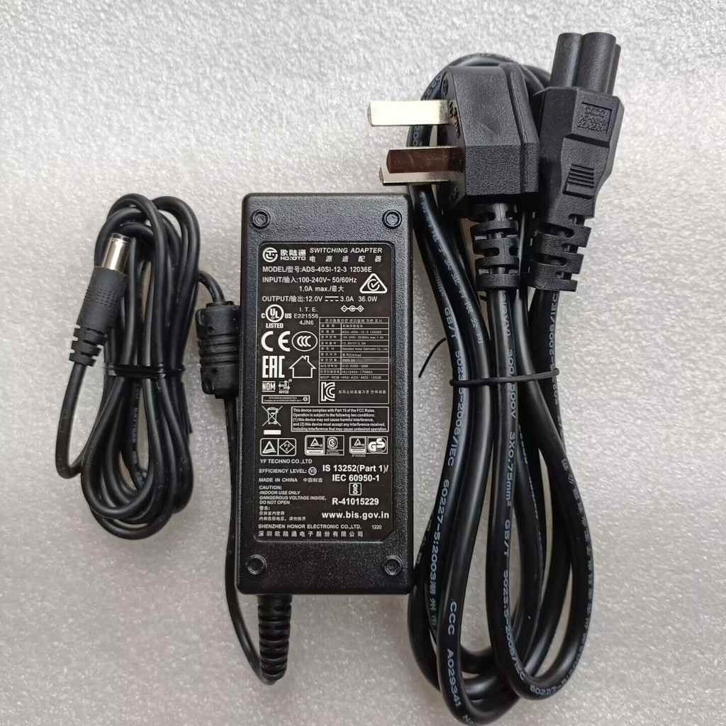 อะแดปเตอร์แปลงไฟ Continental 12V3A ดั้งเดิม ADS-40SI-12-3 12036E แหล่งจ่ายไฟ
