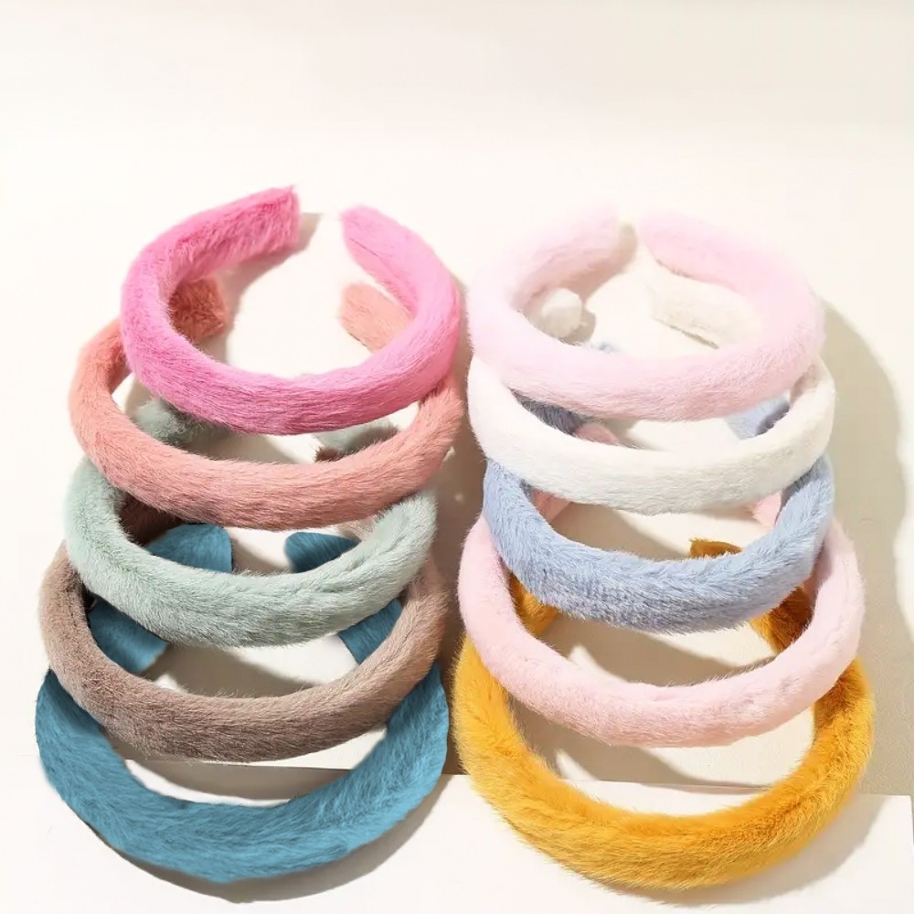 Yeppo - ชุดหูฟังสําหรับผู้หญิงสไตล์เกาหลี FUR BANDANA สําหรับผู้หญิงแฟชั่นเครื่องประดับผมผู้หญิงพร้อ