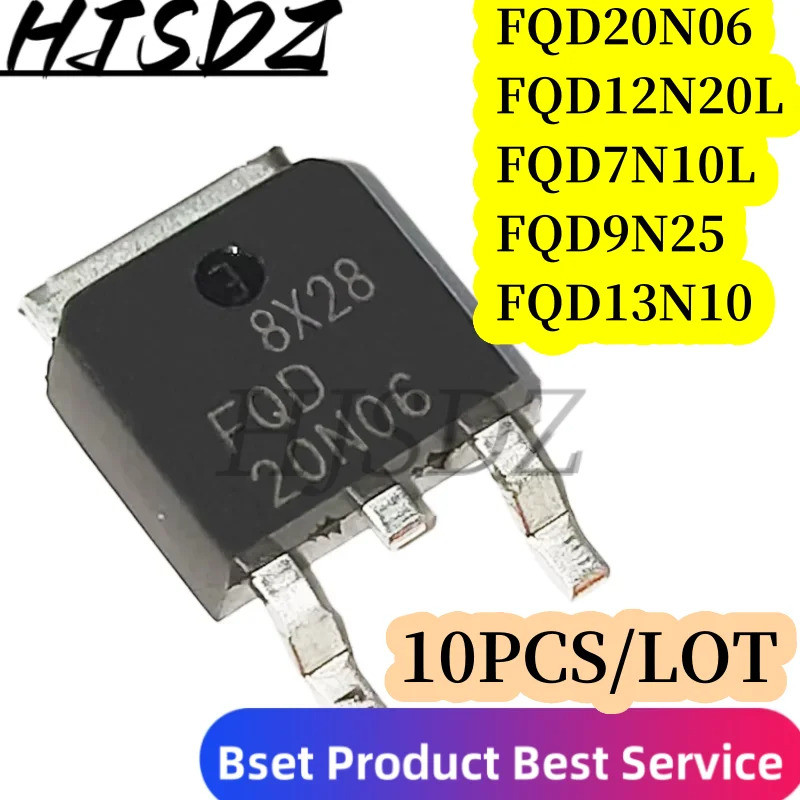 1-5PCS FQD20N06 FQD12N20L FQD7N10L FQD9N25 FQD13N10 20N06 12N20L 7N10L 9N25 13N10 TO-252 Field-effec