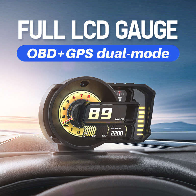 รถใหม่ obd Instrument LCD hud จอแสดงผล Modified Driving Review Gesture Switching A590