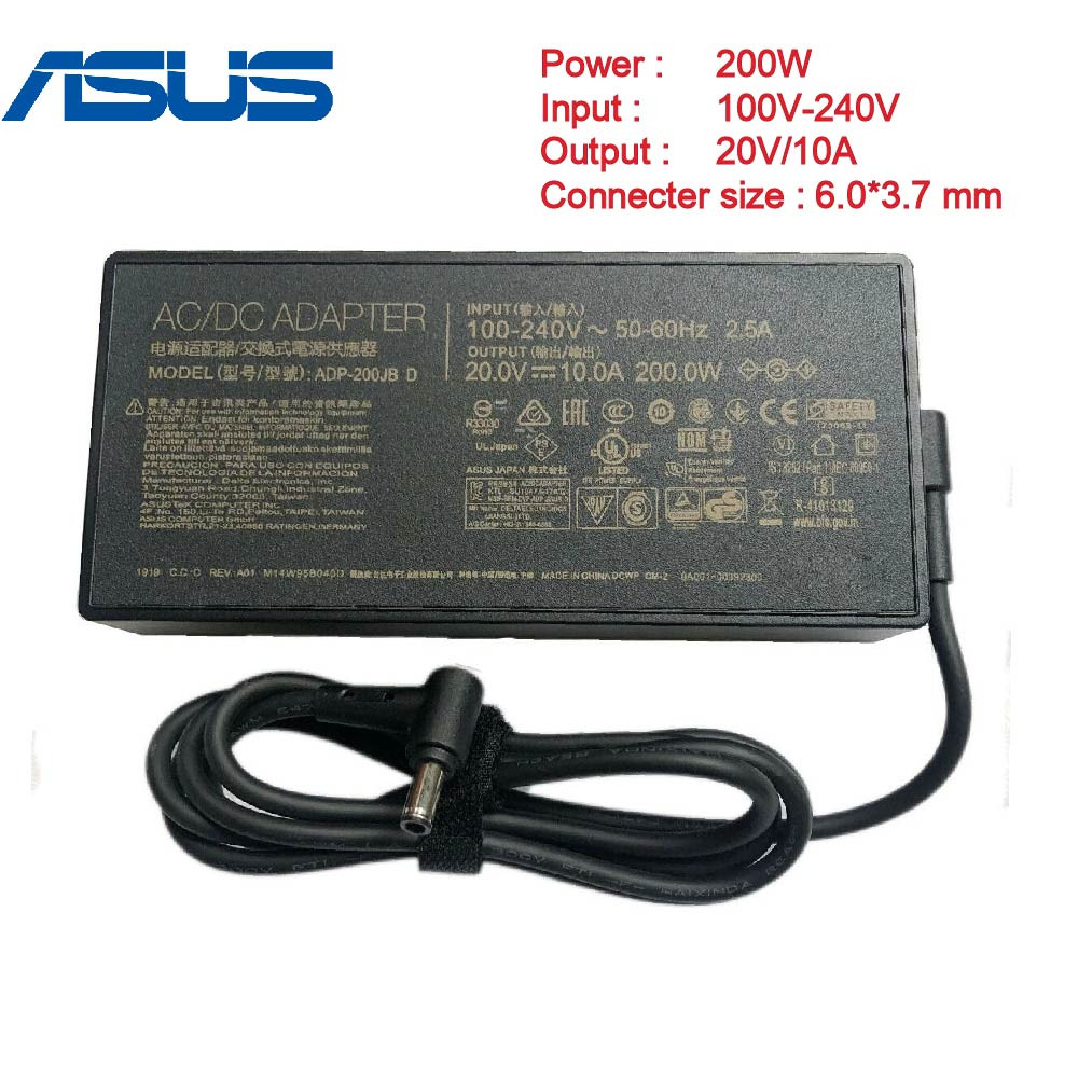 (ส่งฟรี ประกัน 1 ปี) Asus Adapter ของแท้ 20V/10A 200W 6.0*3.7mm สายชาร์จ Asus TUF A17 FA706QM TUF Ga