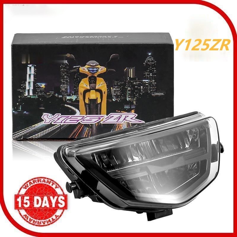 Y125ZR ไฟหน้าสําหรับ YAMAHA Y125 Y125Z Y125ZR 125ZR LED ไฟหน้าโคมไฟ SMOKE สีดําโคมไฟ DEPAN LED