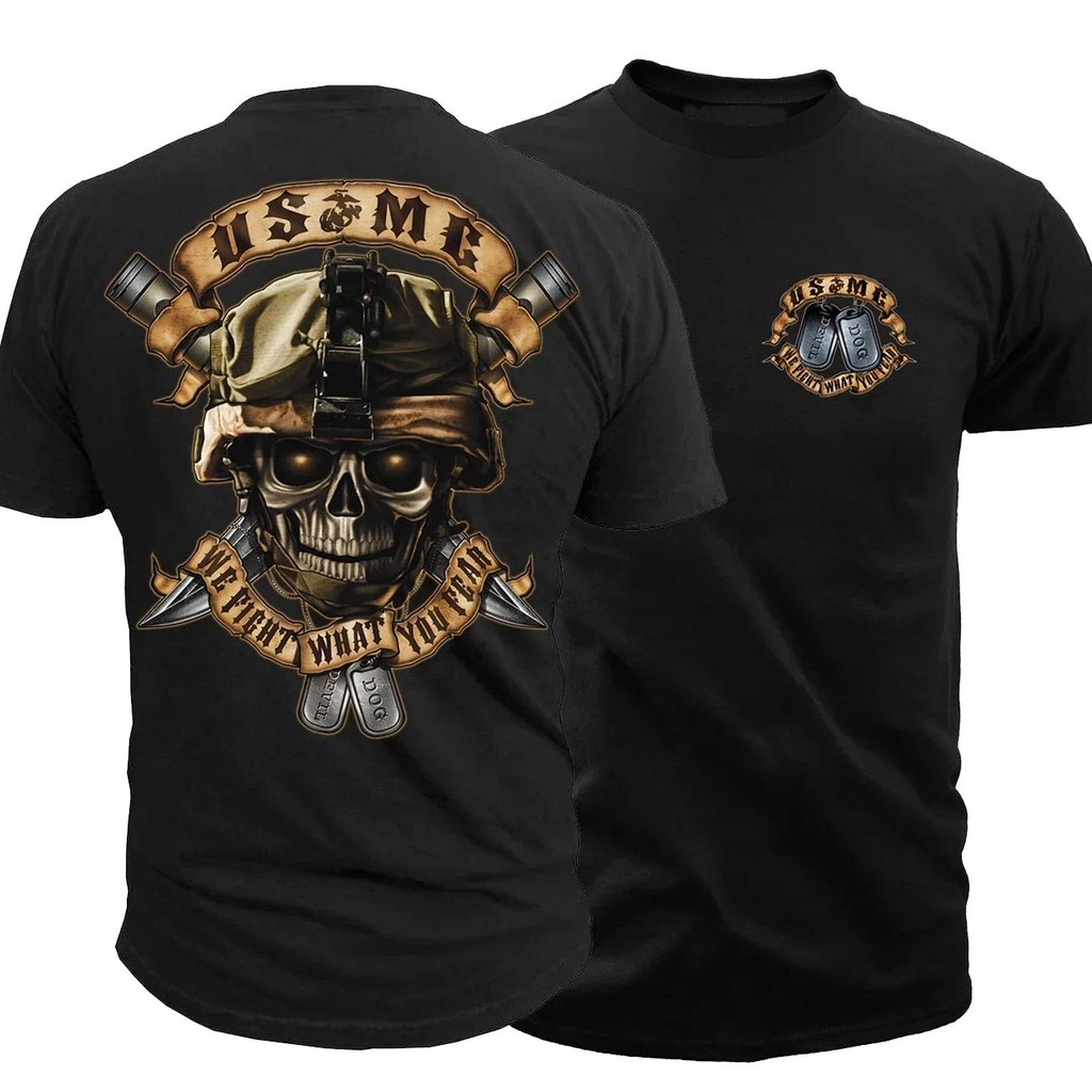 COD "เราต่อสู้สิ่งที่คุณกลัว" - US Marines Corps เสื้อยืด 100% Cotton O-คอฤดูร้อนแขนสั้น Casual Mens