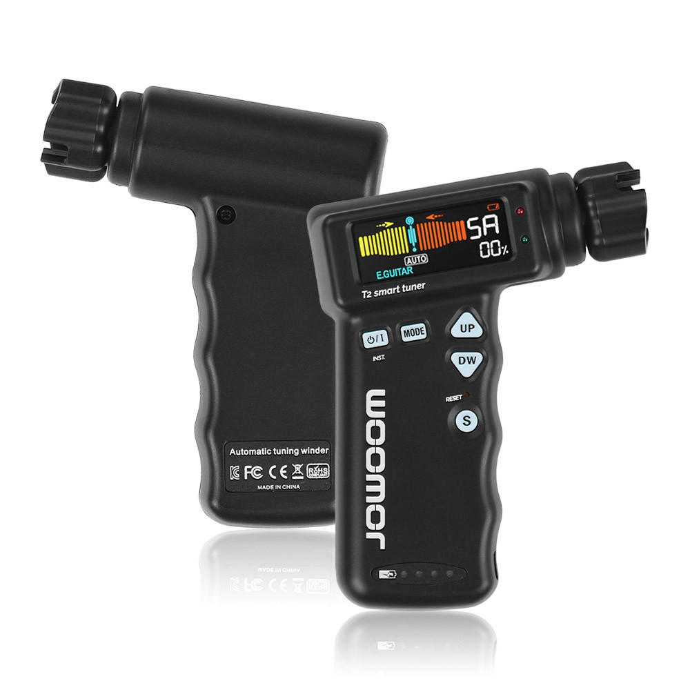 jowoom t2 multi-functional smart guitar tuner peg string winder สำหรับ ukulele การปรับสีแบตเตอรี่ลิเ