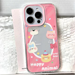 🔥AWIFI🔥เข้ากันได้สำหรับ เคสไอโฟน11 เคส iphone 16 Pro Max 7 8 Plus XR X XS MAX 12 13 14 15 16 เคสใส ช้างลูกแมวน่ารัก