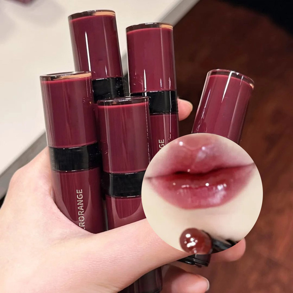 Herorange ลิปสติกหลอดสีแดง Watery Mirror Moisturizing Solid Lip Gloss