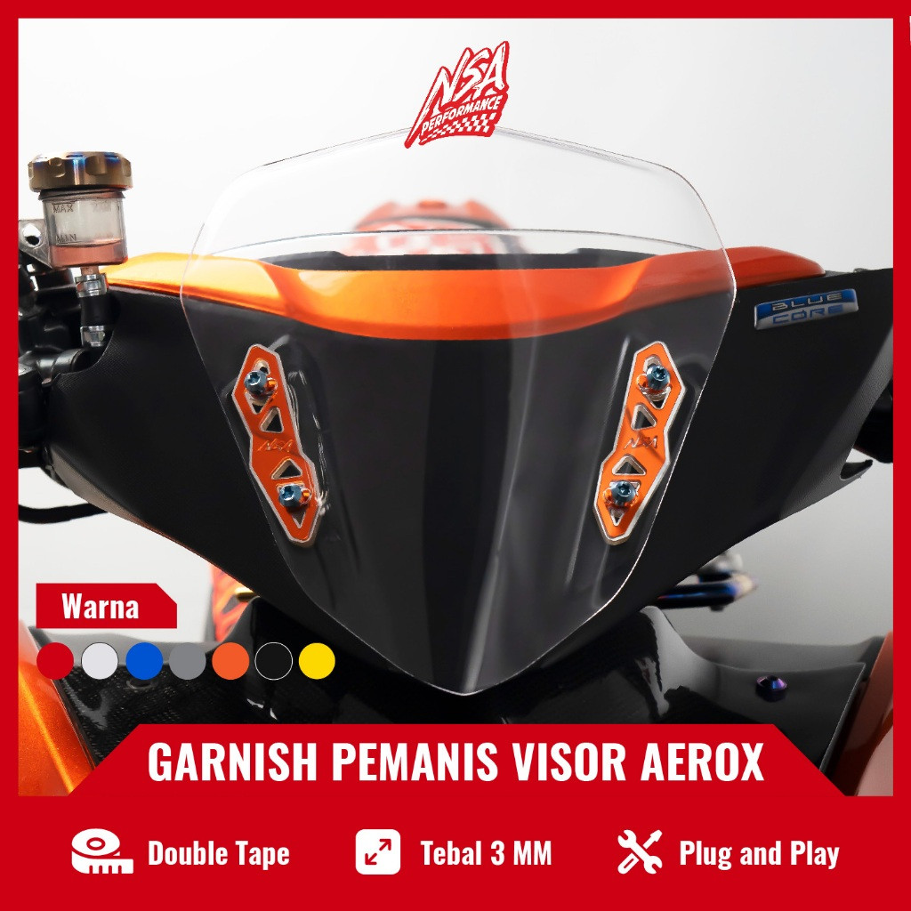 NSA Garnish Visor Aerox เก่า Aerox ใหม่วงเล็บกระจก Aerox อุปกรณ์เสริม Yamaha Aerox NSA PERFORMANCE