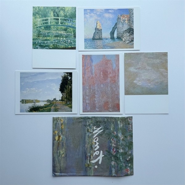 ชุดโปสการ์ดญี่ปุ่น 5 ชิ้น - ภาพวาด Claude Monet (พร้อมกระเป๋าหิ้ว) | ญี่ปุ่น - โปสการ์ดภาพวาดของ Cla