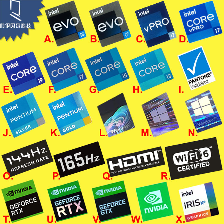 ใหม่ Original 13th Generation evo i5 i7 vpro สติกเกอร์ cpu i9 i3 HDMI แล็ปท็อปเดสก์ท็อปป้าย