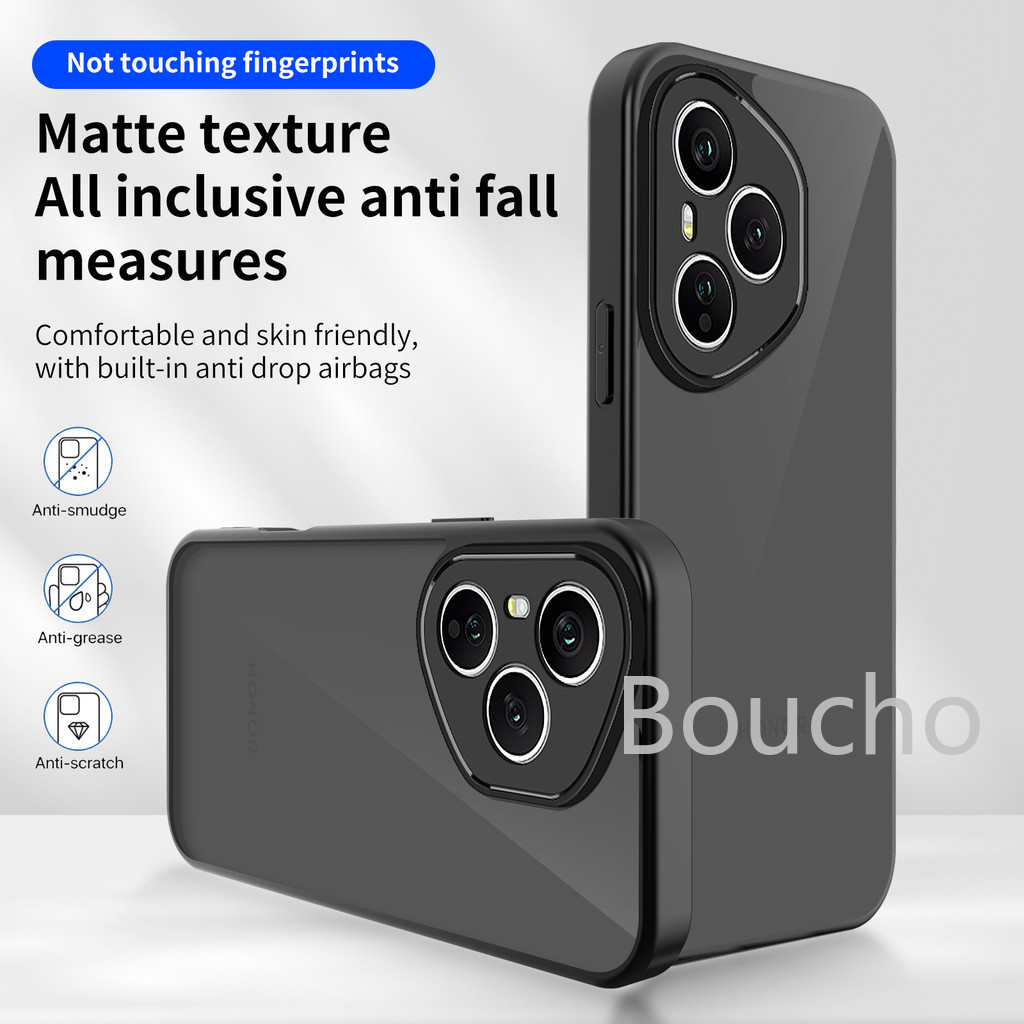 สําหรับ Honor 400 Pro Honor400 Pro Honor400Pro 400Pro 5G อะคริลิค Matte สีดําเคสโทรศัพท์กันกระแทกป้อ