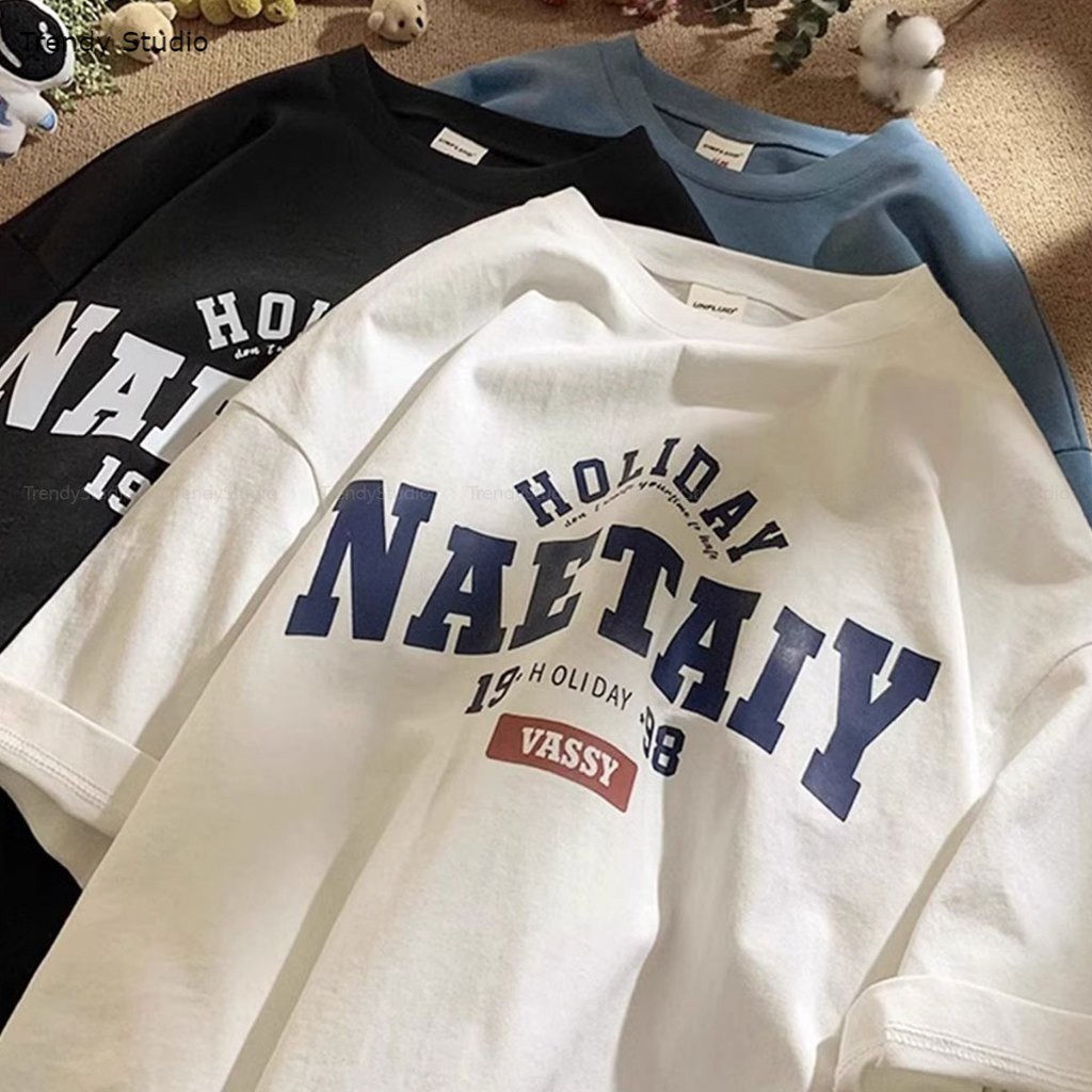 【COD】สินค้าใหม่เสื้อผ้าเกาหลี เสื้อยืดแขนสั้น สกรีนลายอักษร มีสามสี แฟชั่น ช/ญ ทรงหลวมขนาดใหญ่ แฟชั่นฮิปฮอป วัย oversize