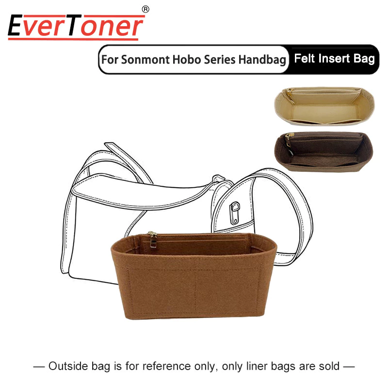 EverToner แบบพกพา Felt กระเป๋าด้านในใส่กระเป๋า Multi-Pocket Mini ถือ Linner สําหรับ Sonmont Hobo กระเป๋า