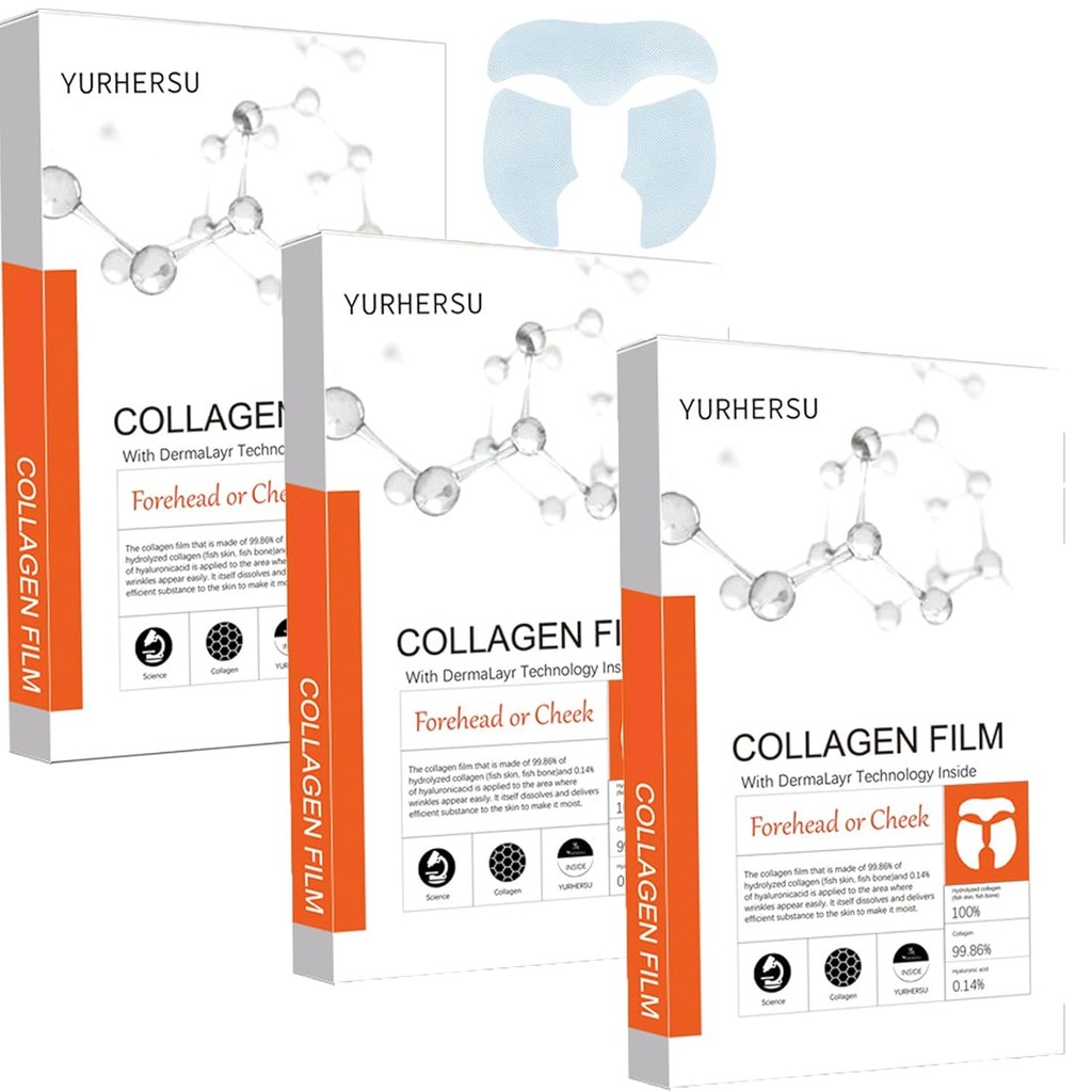 แผ่นแปะละลาย c-Collagen Highprime, แพ็ค 3 ชิ้น, คอลลาเจนบริสุทธิ์, แผ่นแปะคอลลาเจนสูง, คอลลาเจนนาโนท