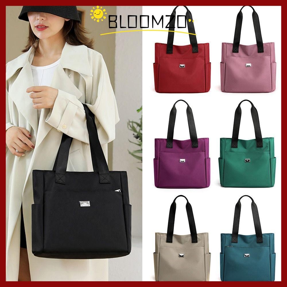 BLOOMZO กระเป๋าสะพายไหล่ไนลอนโรงเรียนและการเดินทางน้ําหนักเบากันน้ํา